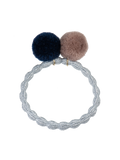 Gumka do włosów Kknekki PomPom SILVER / NAVY &amp; DOVE