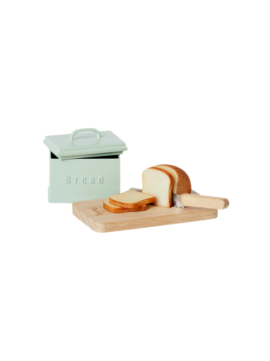 miniaturowy chlebak z deską do krojenia