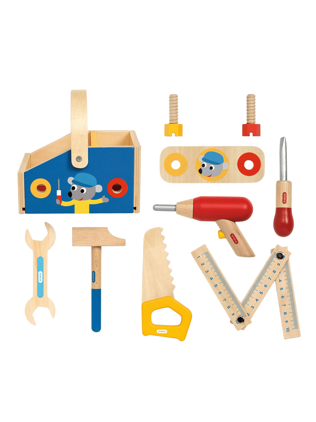 Drewniana skrzynka z narzędziami Djeco BÉBÉ Concept 