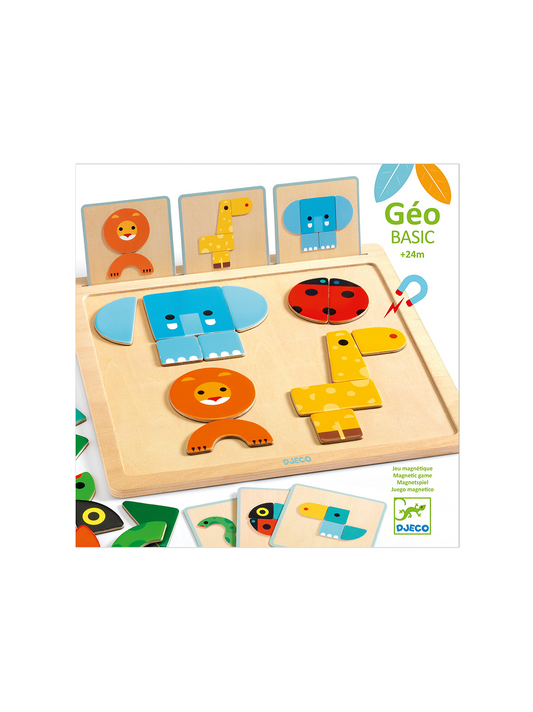 dřevěné magnetické puzzle pro děti GEO BASIC