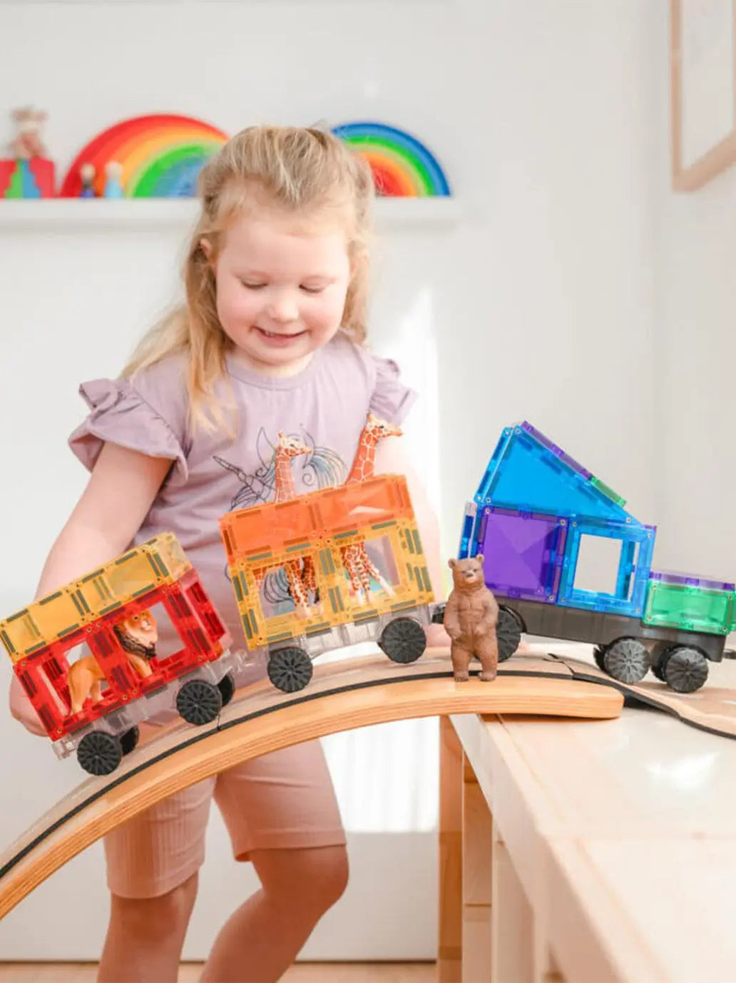 Klocki magnetyczne Rainbow Transport Pack Connetix BÉBÉ Concept 