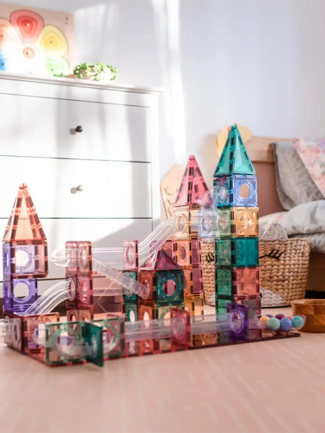 Klocki magnetyczne kulodrom Pastel Ball Run Pack Connetix BÉBÉ Concept 