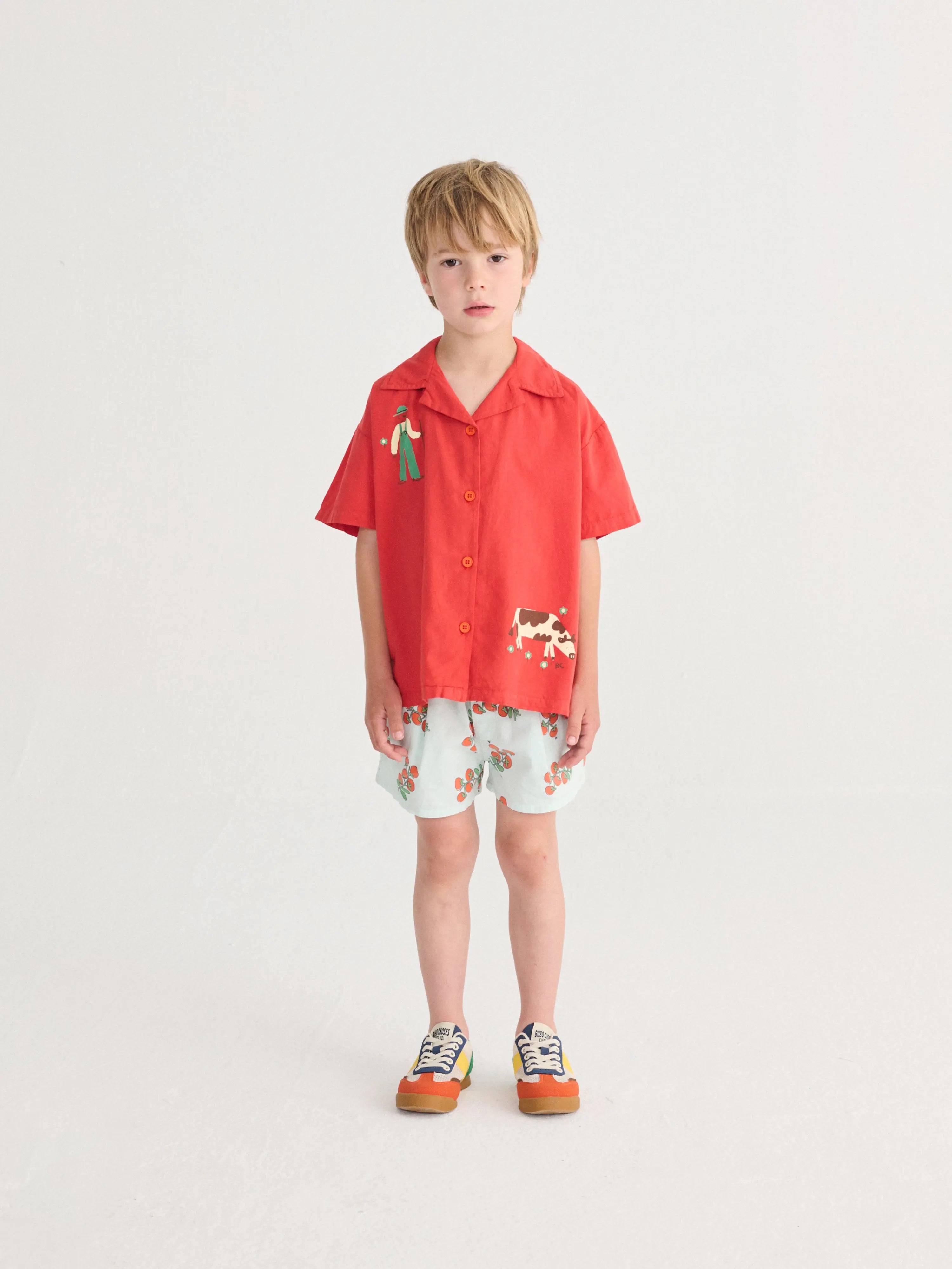 Spodenki Juicy Tomatoes woven shorts Bobo Choses BEBE Concept 