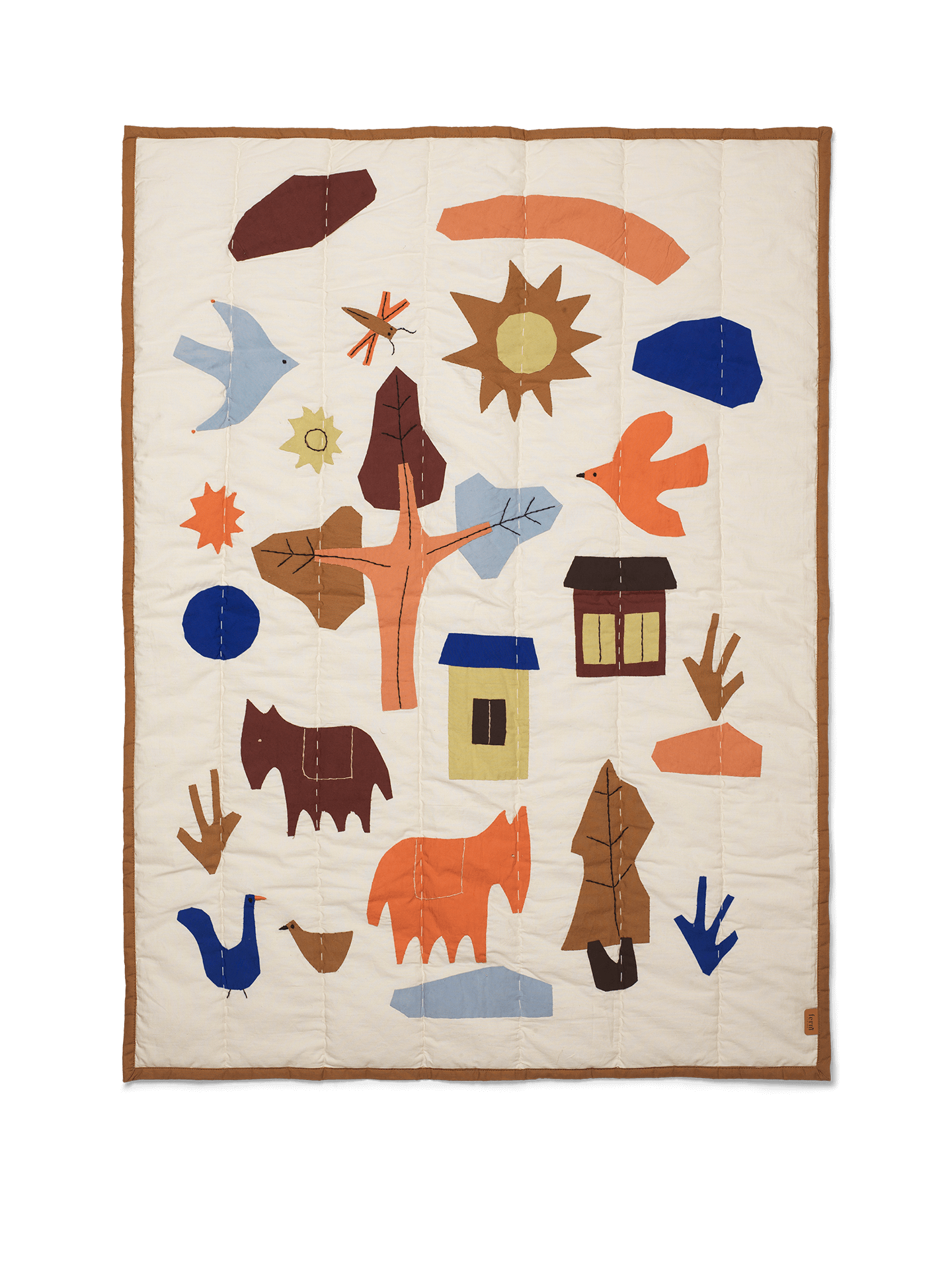 Haftowana narzuta Village Quilted Blanket Ferm Living BÉBÉ Concept 