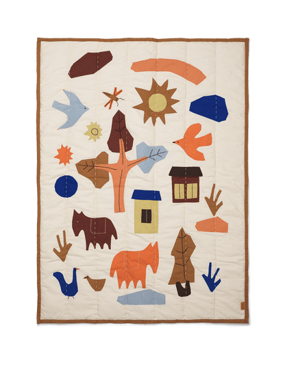 Haftowana narzuta Village Quilted Blanket Ferm Living BÉBÉ Concept 