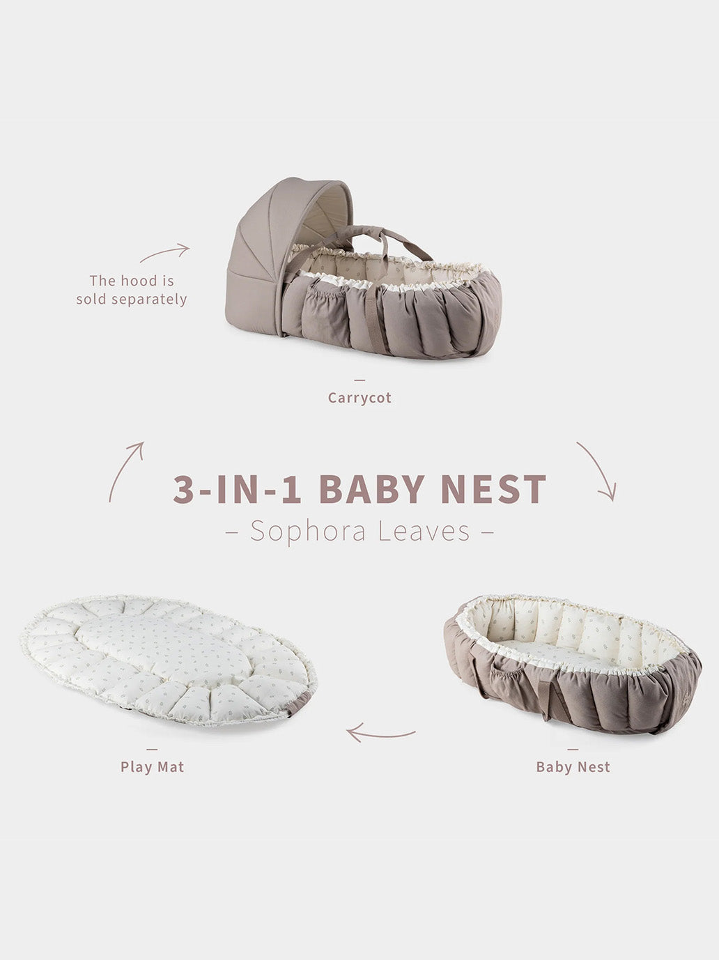 Gniazdko niemowlęce Sebra 3-in-1 Baby Nest Sebra BÉBÉ Concept 