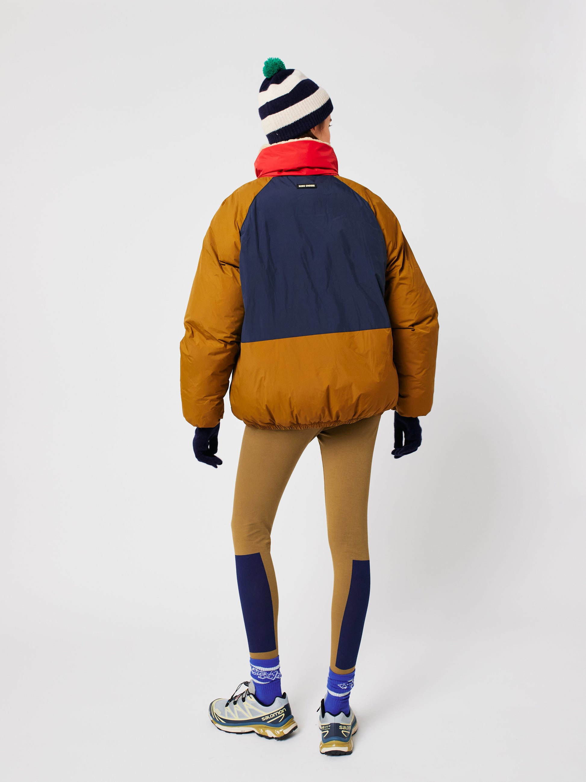 Color block ranglan sleeve padded puffer Bobo Choses BÉBÉ Concept 