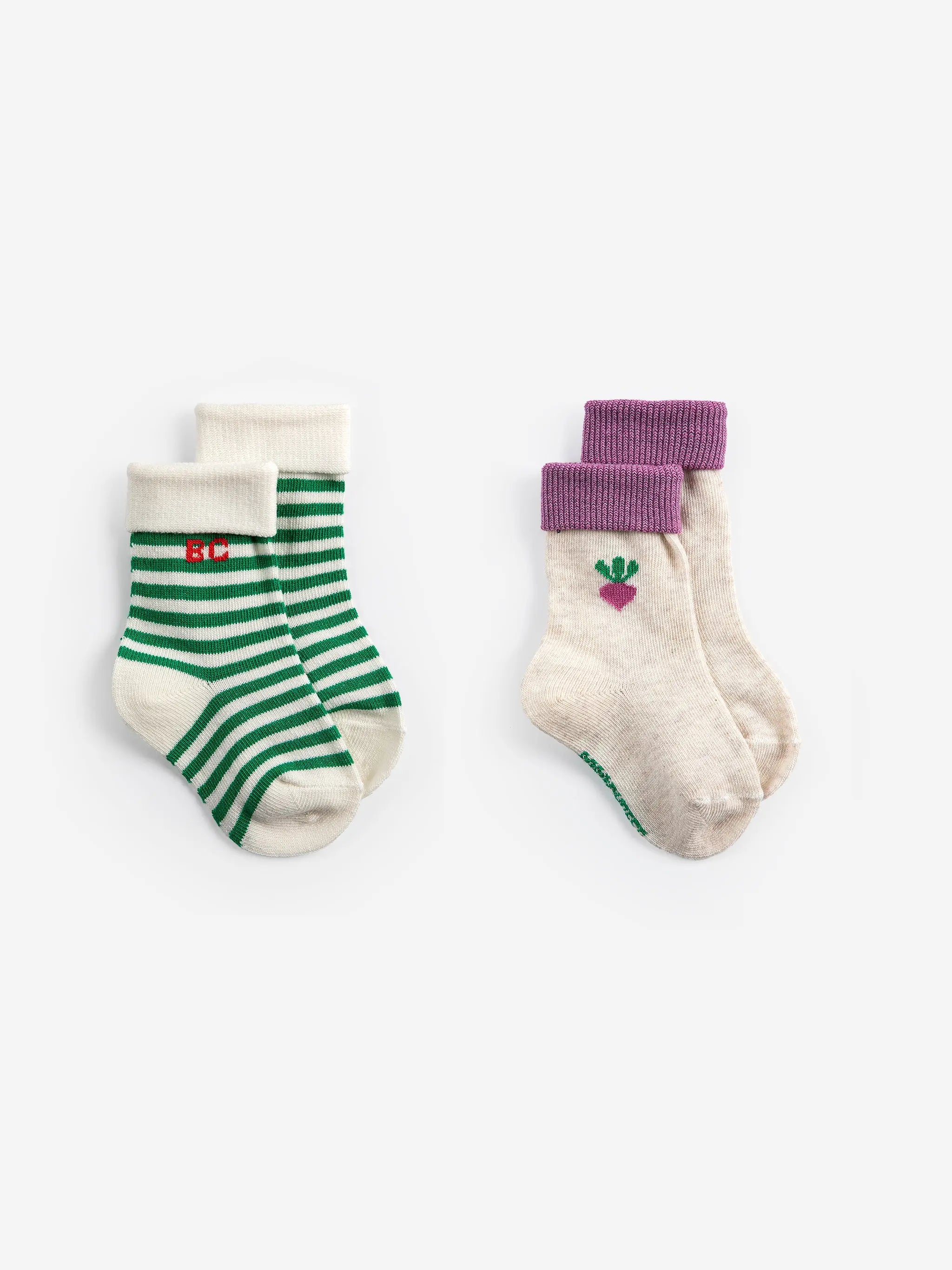 Pixel Sugar beet short socks pack x 2 Bobo Choses BEBE Concept 