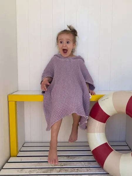 ponczo waflowe lniane Happymess BÉBÉ Concept