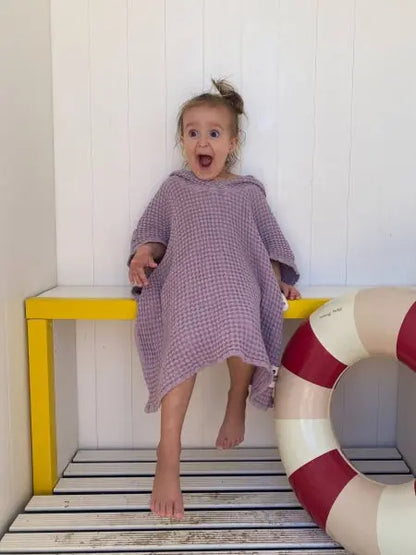 ponczo waflowe lniane Happymess BÉBÉ Concept