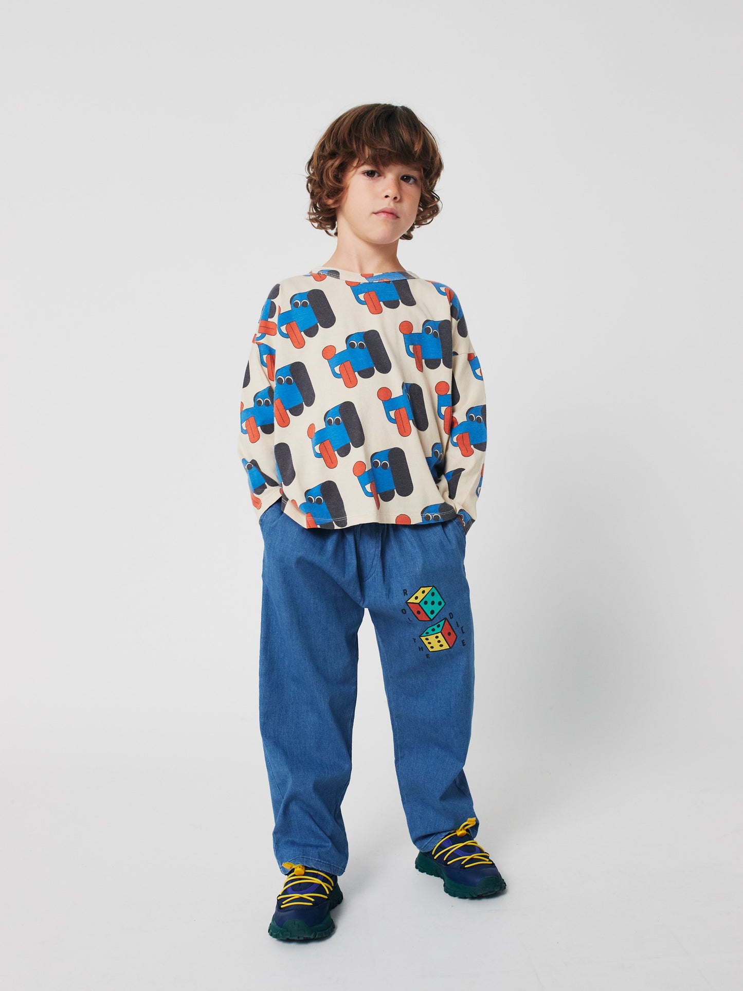 Roll the dice light denim pants Kids Bobo Choses BÉBÉ Concept 