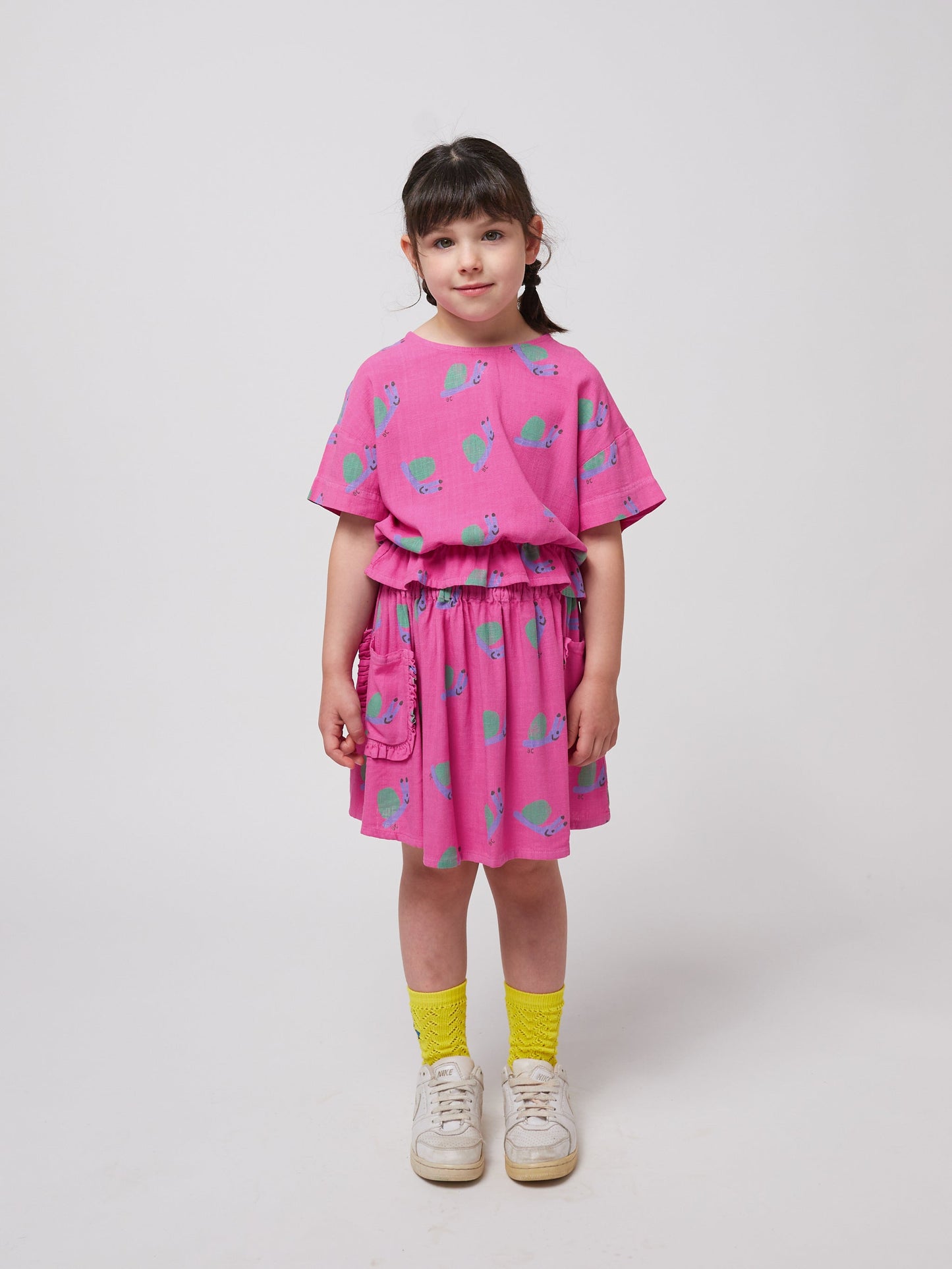 Bluzka Funny Snail all over woven blouse Bobo Choses BÉBÉ Concept 