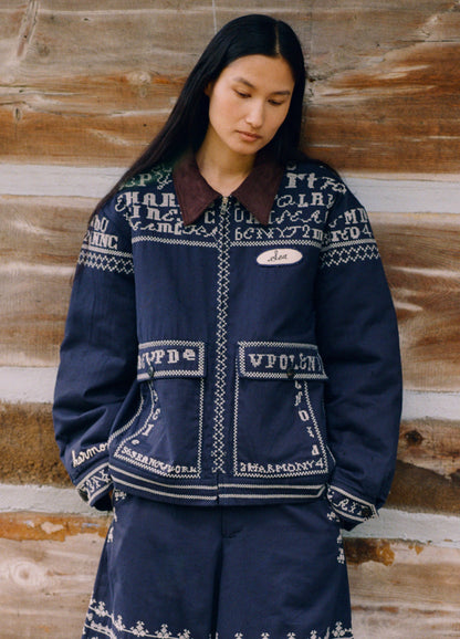 Kit embroidery jacket NAVY