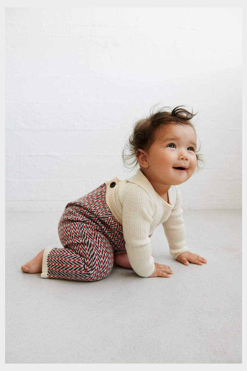 Spodenki z merino Baby Herringbone Overall FUB BÉBÉ Concept 