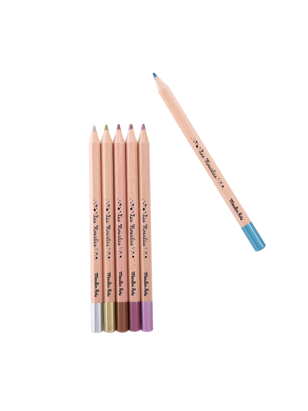 Zestaw metalicznych kredek Les Rosalies Moulin Roty BÉBÉ Concept 