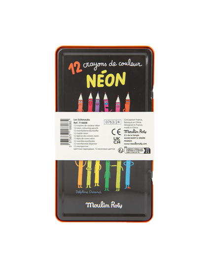 Zestaw 12 kredek w blaszanym pudełku Moulin Roty BÉBÉ Concept 