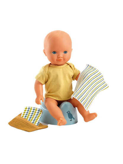 Nocnik z akcesoriami dla lalki Pomea Djeco BÉBÉ Concept 