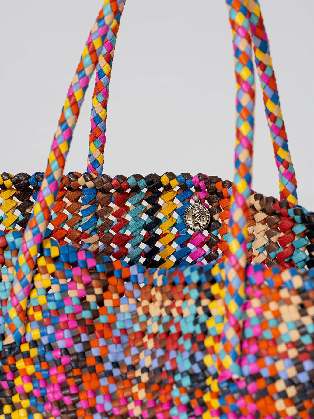 Leather Flower Basket MULTI