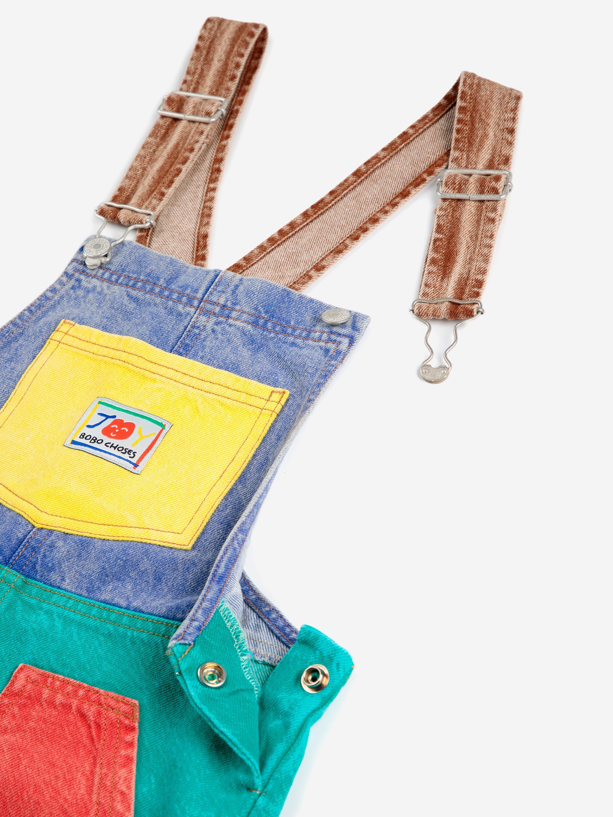 Smiling color block denim dungaree Bobo Choses BÉBÉ Concept 