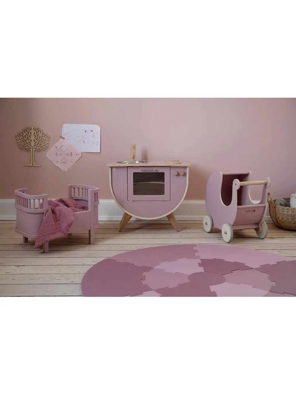 drewniane łóżeczko dla lalek Sebra BÉBÉ Concept