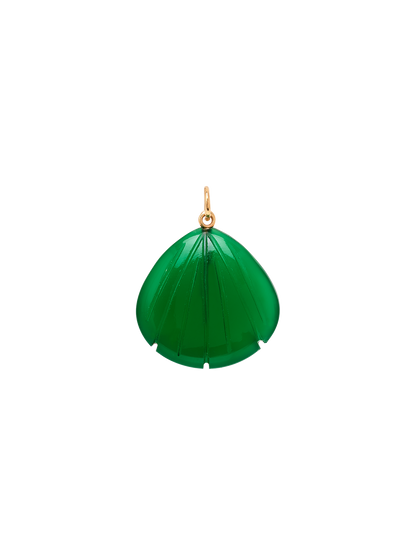 Zawieszka Green Onyx Shell Charm SILVER GOLD PLATED