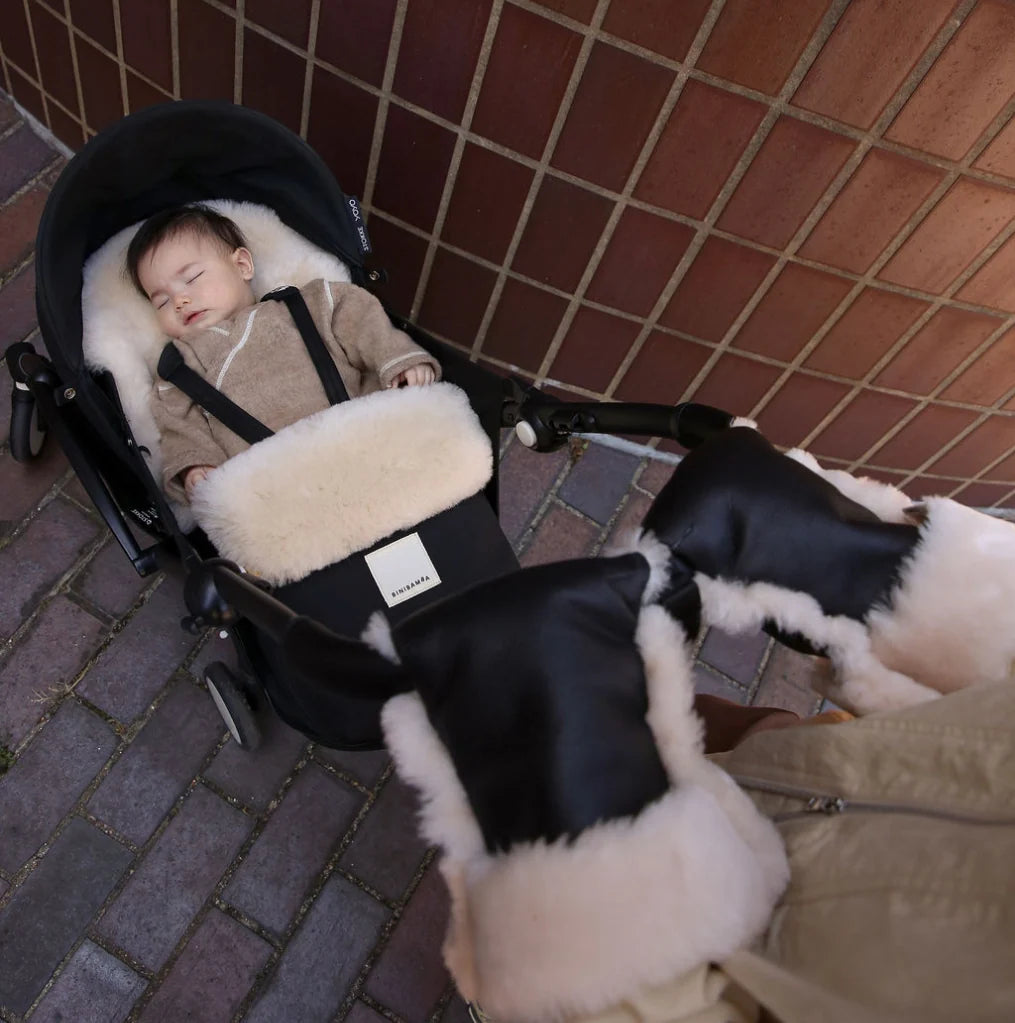 Nieprzemakalny Mini śpiworek do wózka z wełną merino MILK