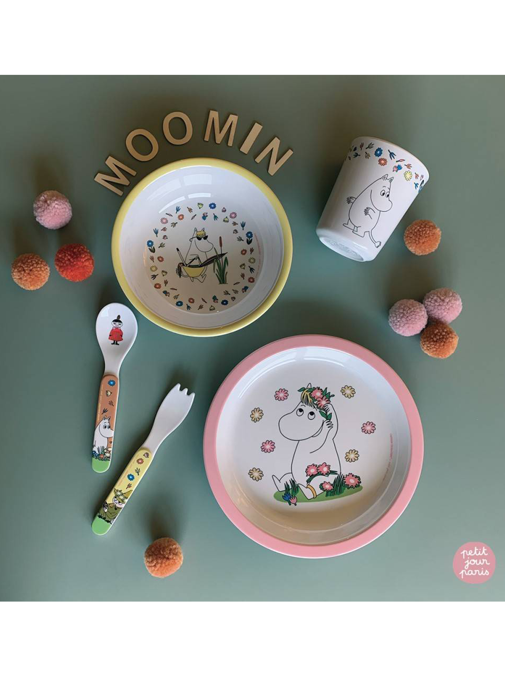 Zestaw dziecięcych naczyń z melaminy Maison Petit Jour BÉBÉ Concept