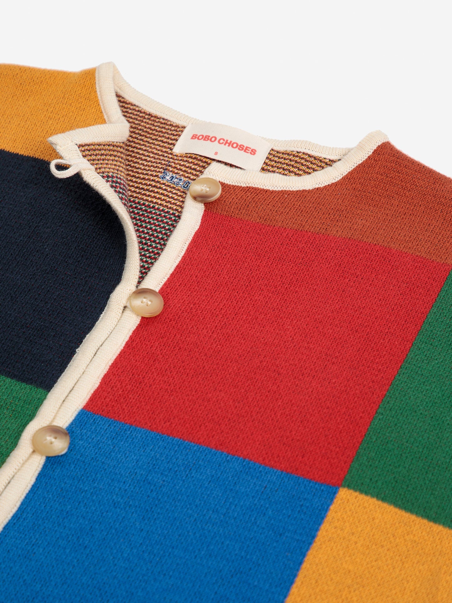 Multicolor Check buttoned cardigan Bobo Choses BÉBÉ Concept 