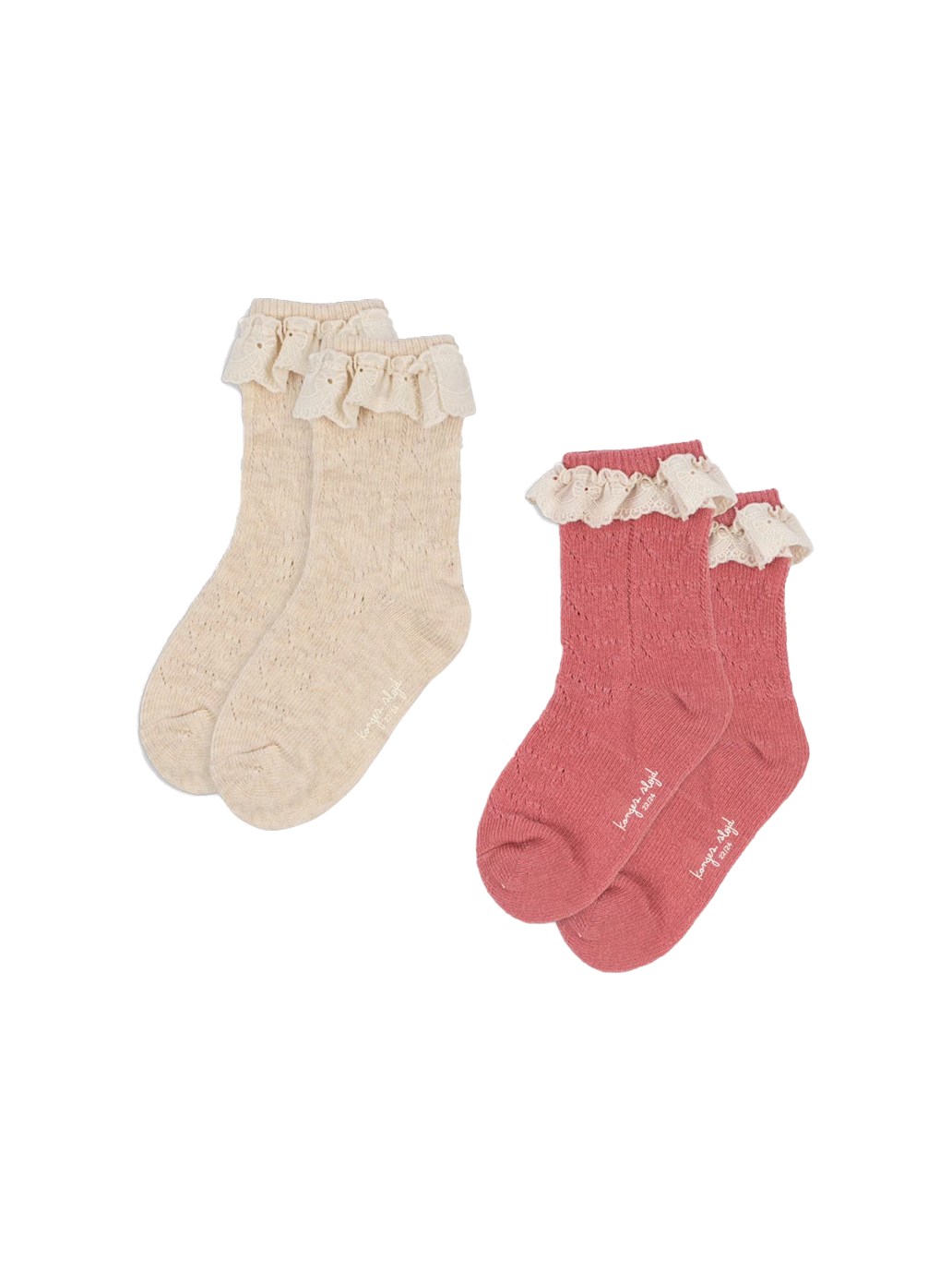 Skarpetki 2-pack Pointelle socks Konges Slojd BÉBÉ Concept 
