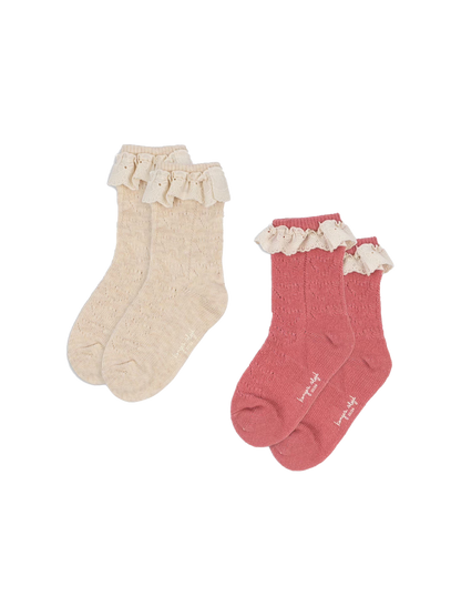 Skarpetki 2-pack Pointelle socks Konges Slojd BÉBÉ Concept 