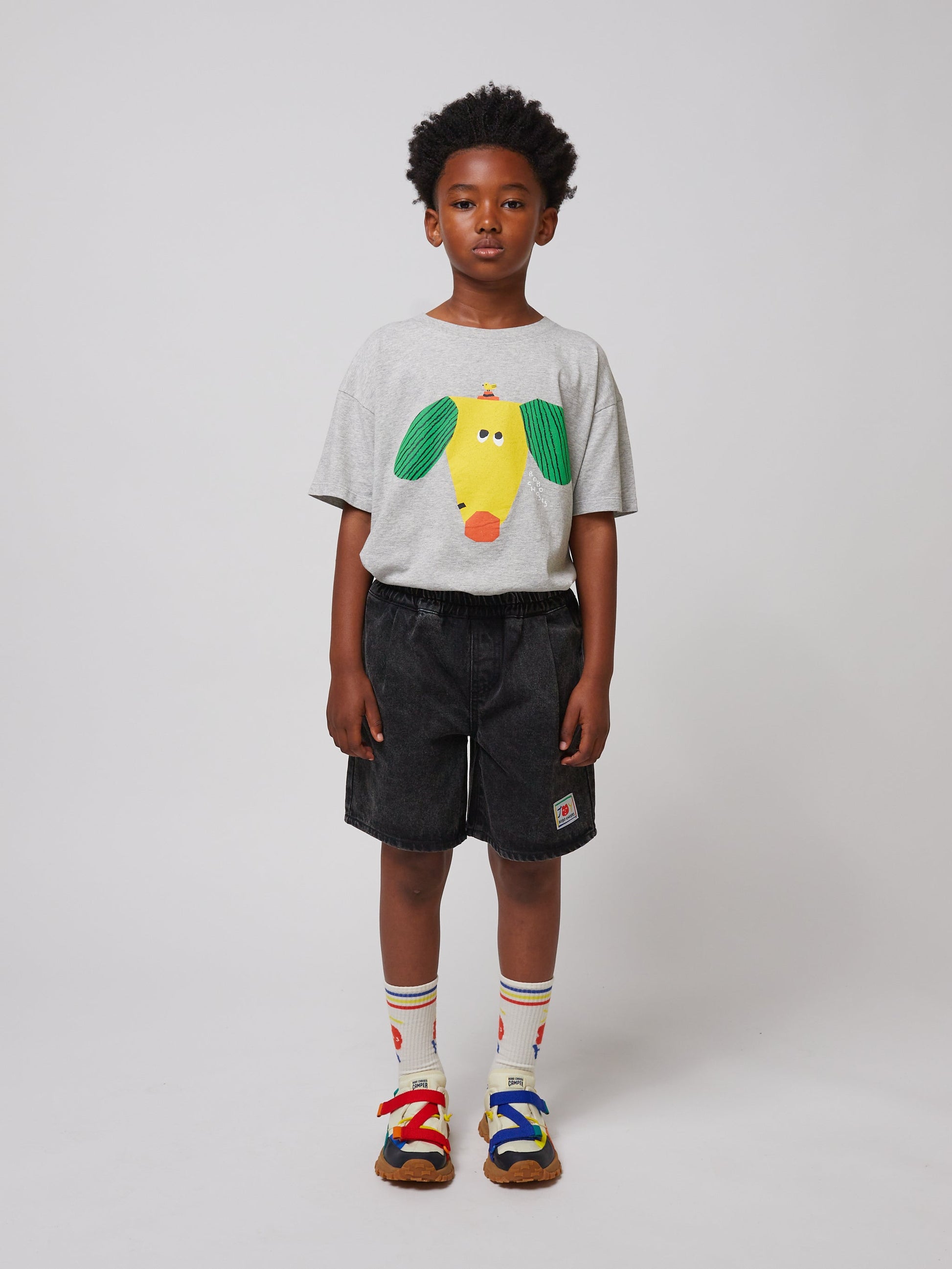 Spodenki Smiling black denim bermuda shorts Bobo Choses BÉBÉ Concept 