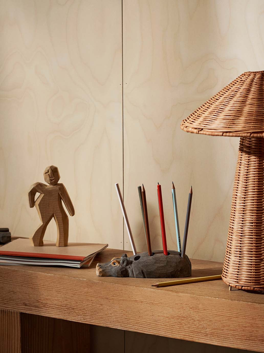 Drewniany organizer na ołówki i długopisy Hippo Ferm Living BÉBÉ Concept