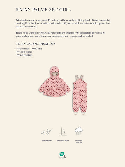 Ocieplany zestaw przeciwdeszczowy Rainy Palme set Konges Slojd BÉBÉ Concept 
