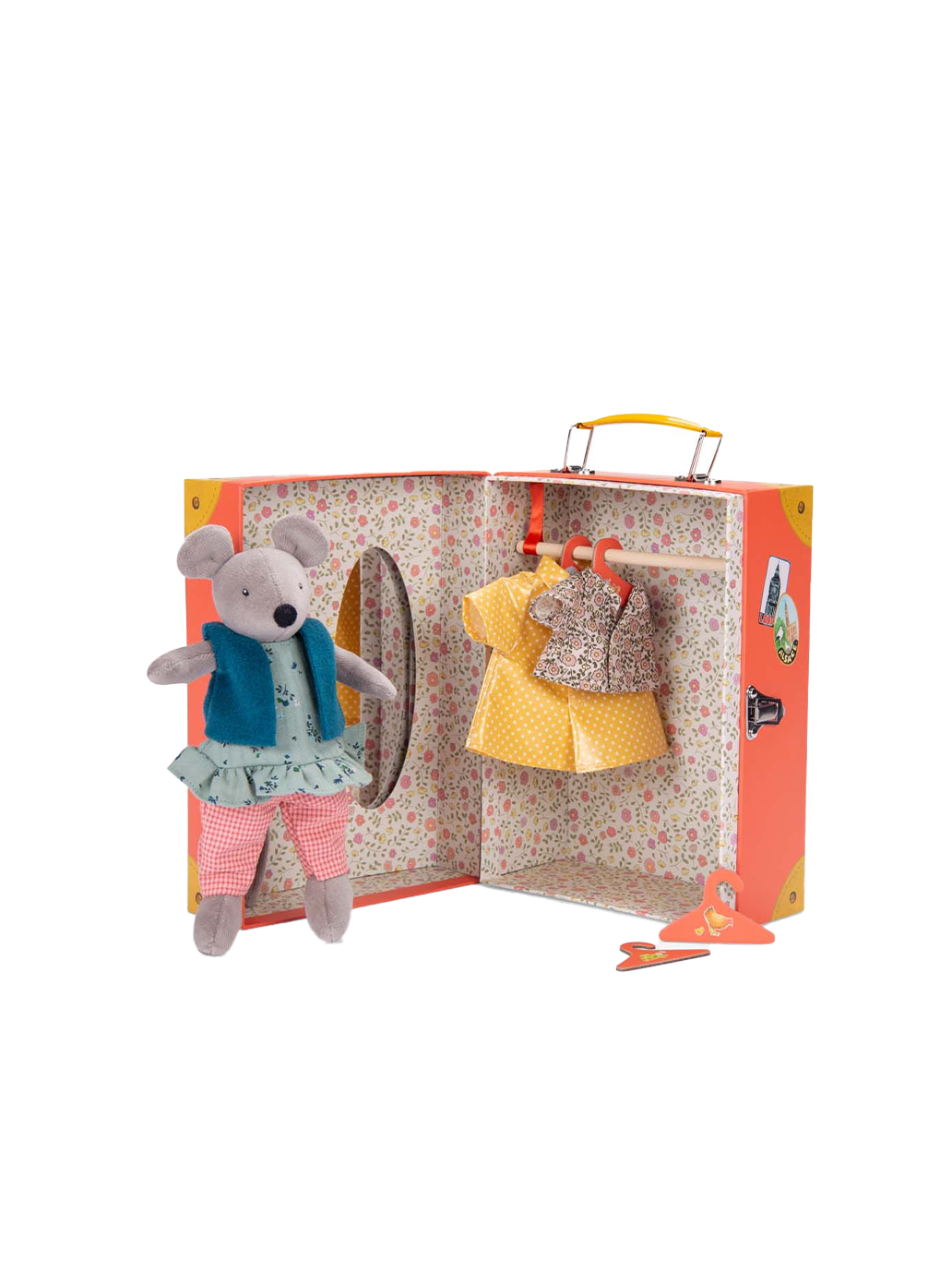 Walizka z garderobą i przytulanką Moulin Roty BÉBÉ Concept 