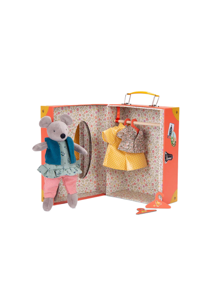 Walizka z garderobą i przytulanką Moulin Roty BÉBÉ Concept 