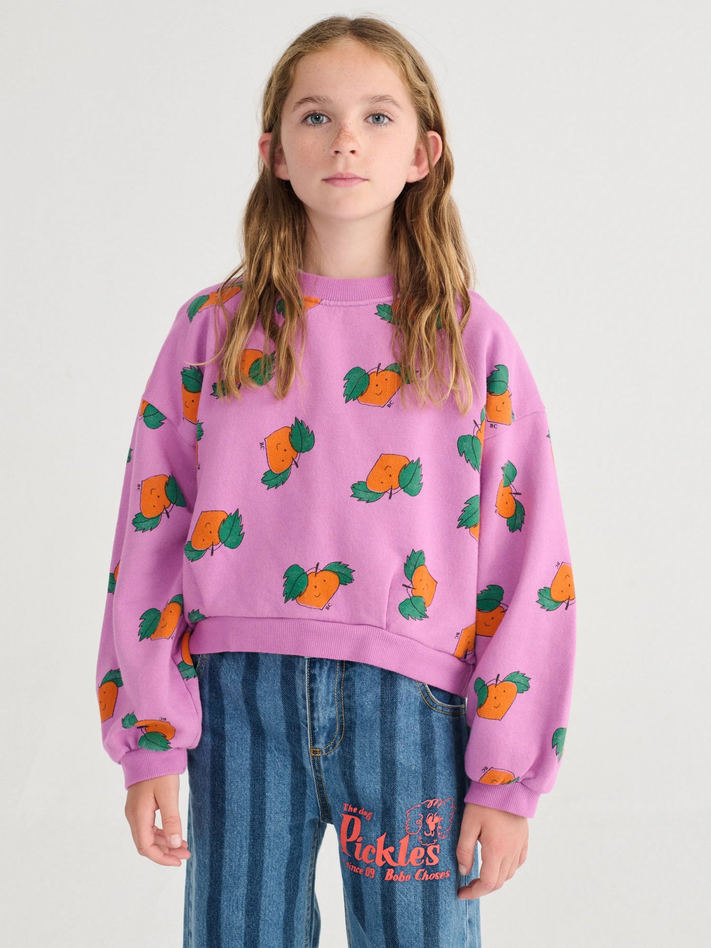 Bluza Tangerine all over cropped sweatshirt Bobo Choses BEBE Concept 