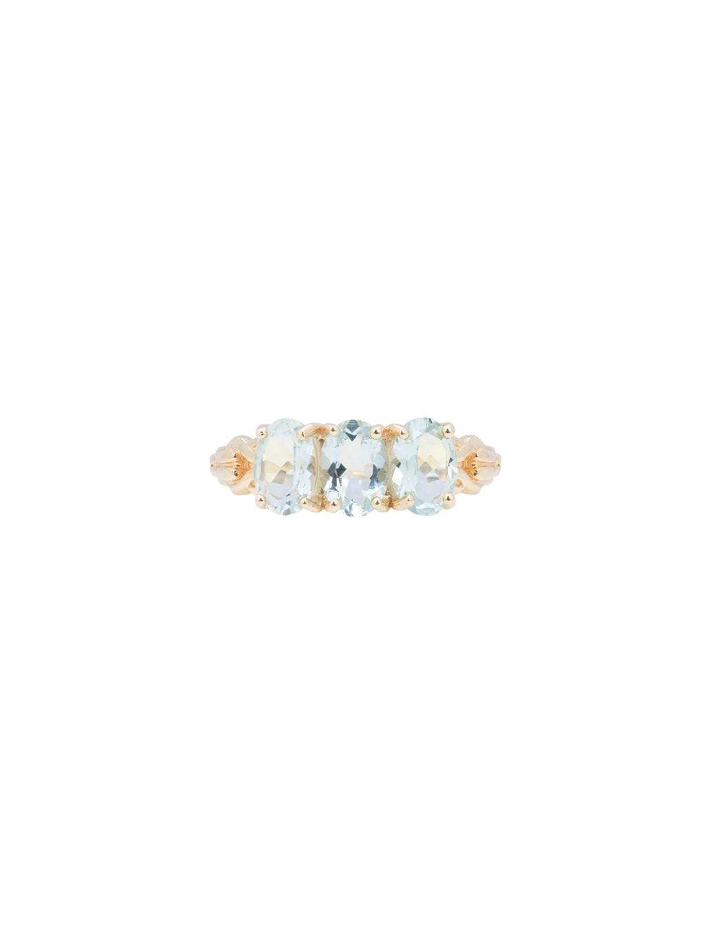 Pierścionek Rose Aquamarine Ring 14k Gold