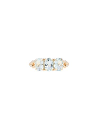 Rose Aquamarine Ring 14k Gold