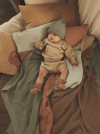 Kocyk z wełny merino Gust Hvid BÉBÉ Concept 