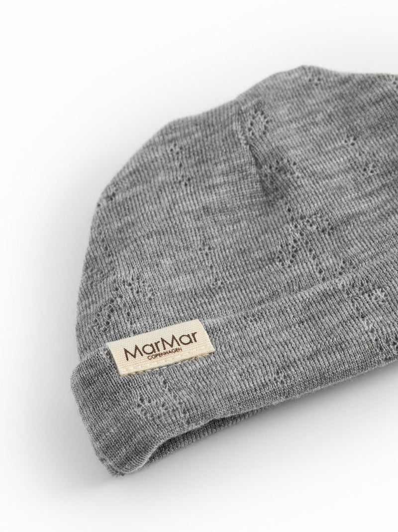Czapeczka niemowlęca z merino Aiko Pointelle MarMar Copenhagen BÉBÉ Concept 