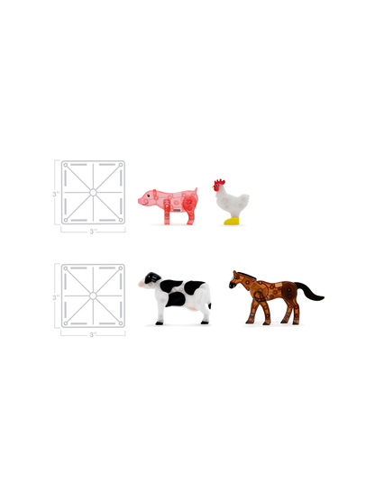Klocki magnetyczne Farm Animals 25 el. Magna-Tiles BÉBÉ Concept