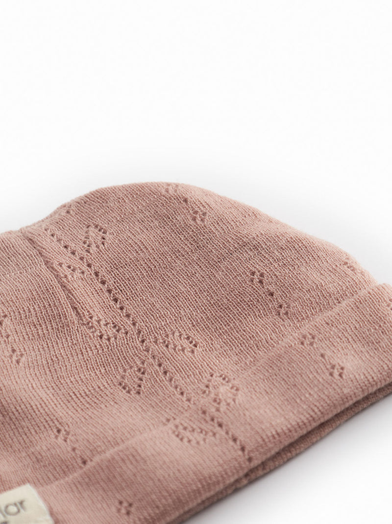 Czapeczka niemowlęca z merino Aiko Pointelle MarMar Copenhagen BÉBÉ Concept 