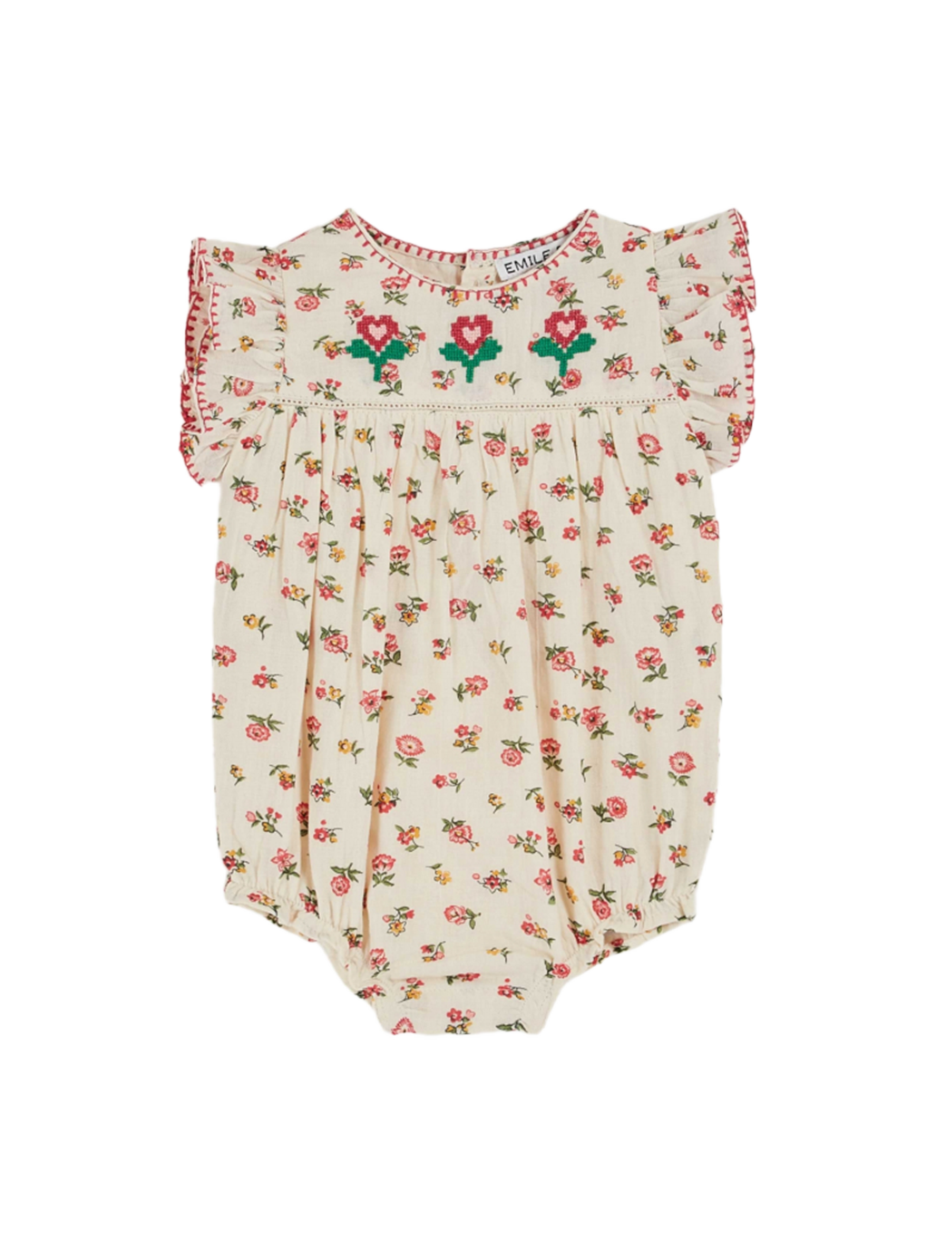 Rampers niemowlęcy z haftowanymi zdobieniami Emile et Ida BÉBÉ Concept 