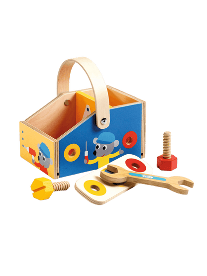 Drewniana skrzynka z narzędziami Djeco BÉBÉ Concept 