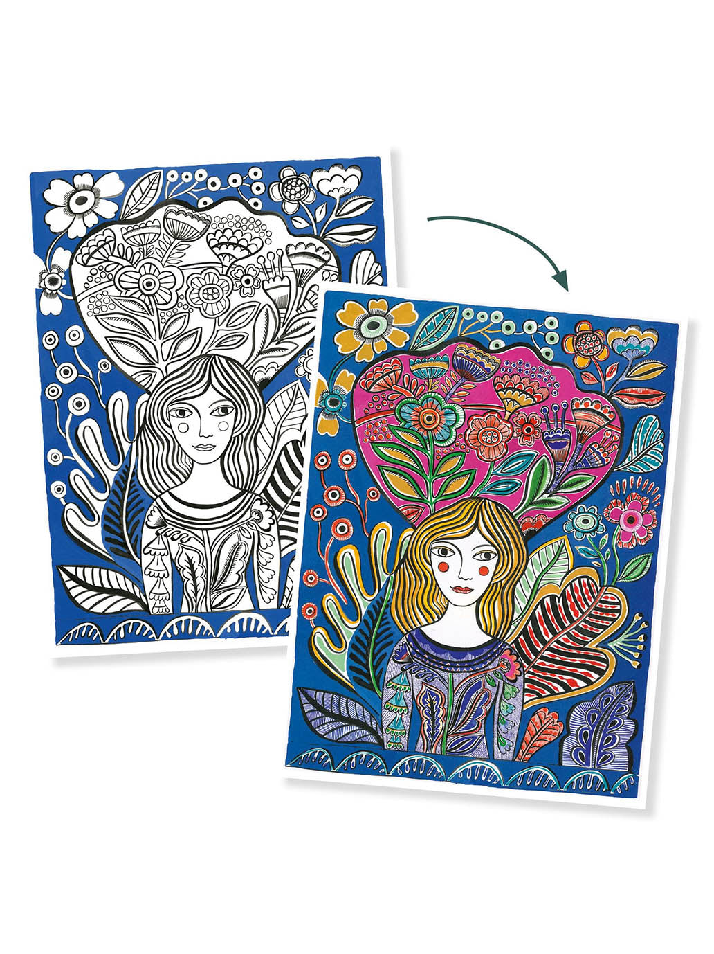 Obrazy do kolorowania w teczce Djeco BÉBÉ Concept