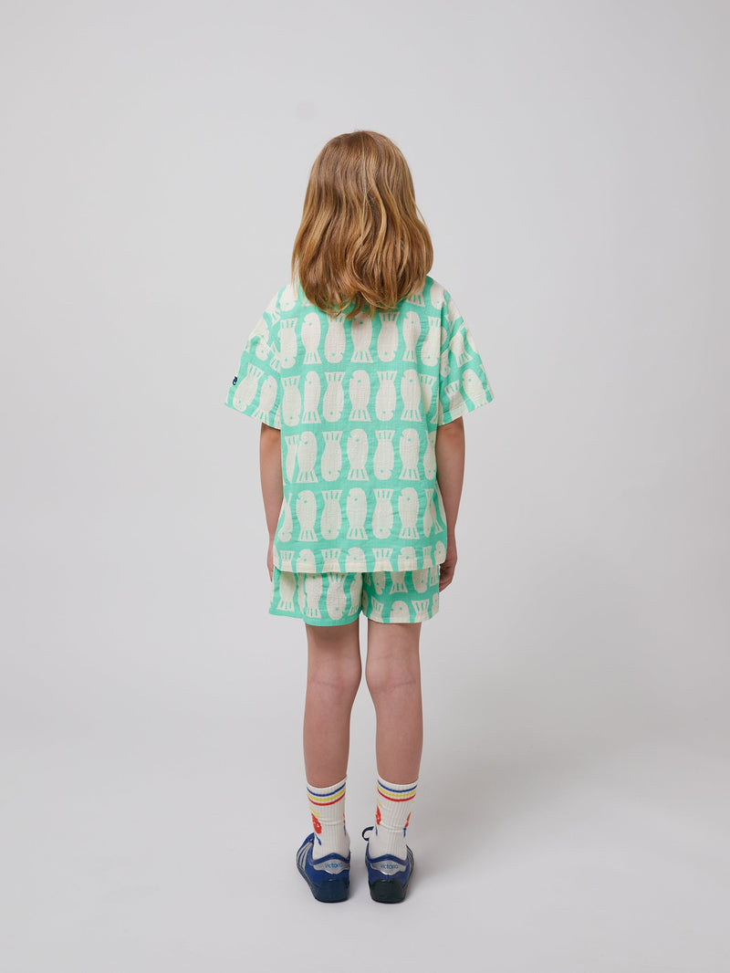 Spodenki Lucky Fish all over woven shorts Bobo Choses BÉBÉ Concept 