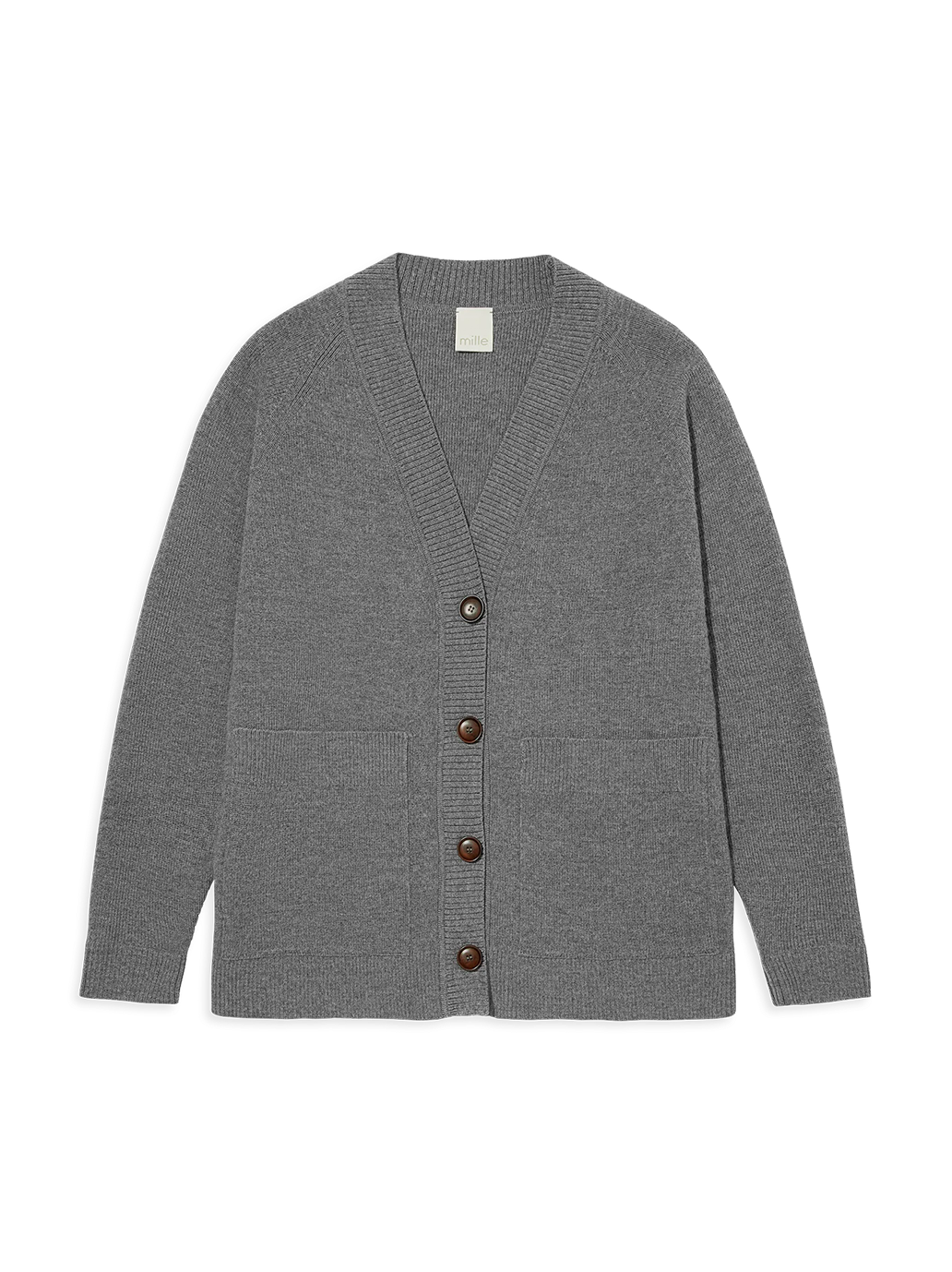 Damski kardigan oversize z wełny merino ASH GREY