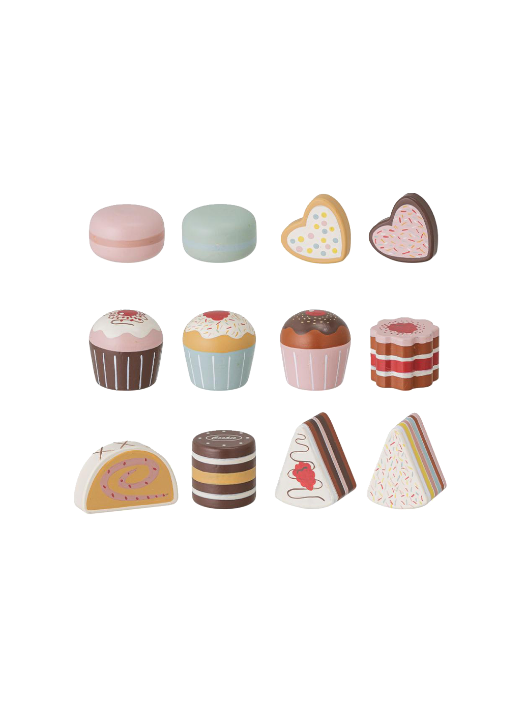 Drewniany zestaw z paterą i ciastkami Bloomingville BÉBÉ Concept
