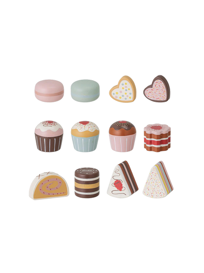 Drewniany zestaw z paterą i ciastkami Bloomingville BÉBÉ Concept