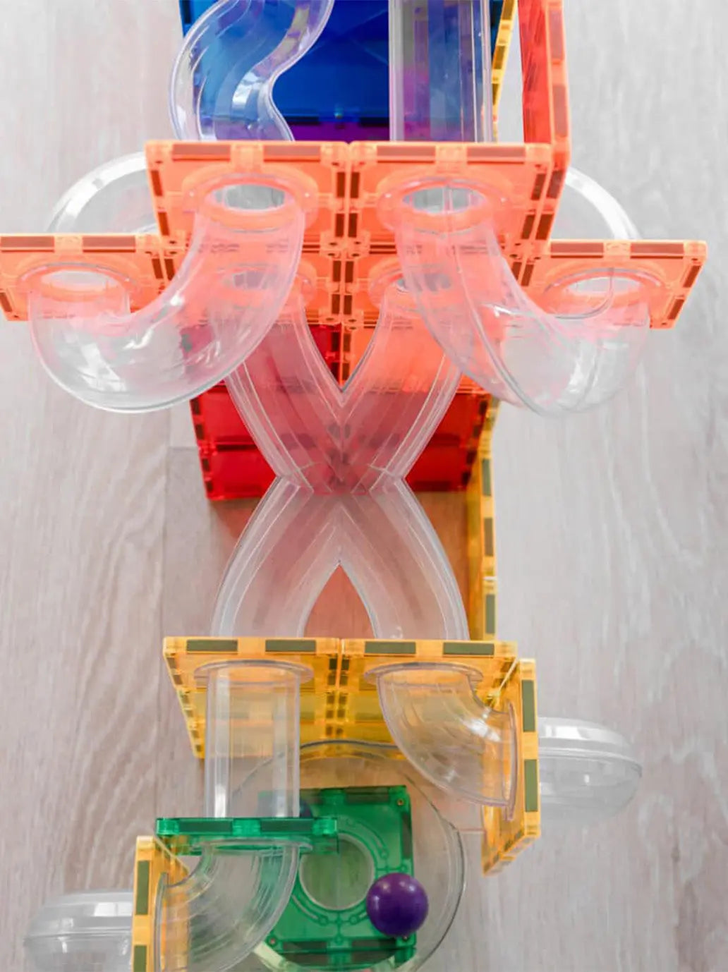 Klocki magnetyczne kulodrom Rainbow Ball Run Expansion Pack Connetix BÉBÉ Concept 